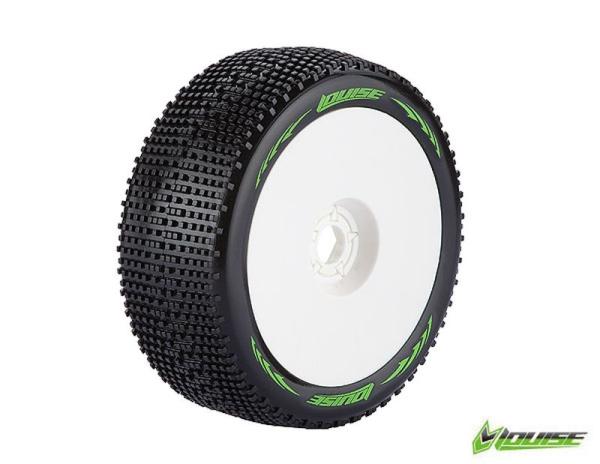 LOUISE B-Groove Reifen soft auf Felge weiß 17mm (2) 1/8 Buggy